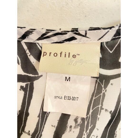 Profile by Gottex Black Gray Long sleeve Swimsuit Cover Up Medium - Picture 6 of 6